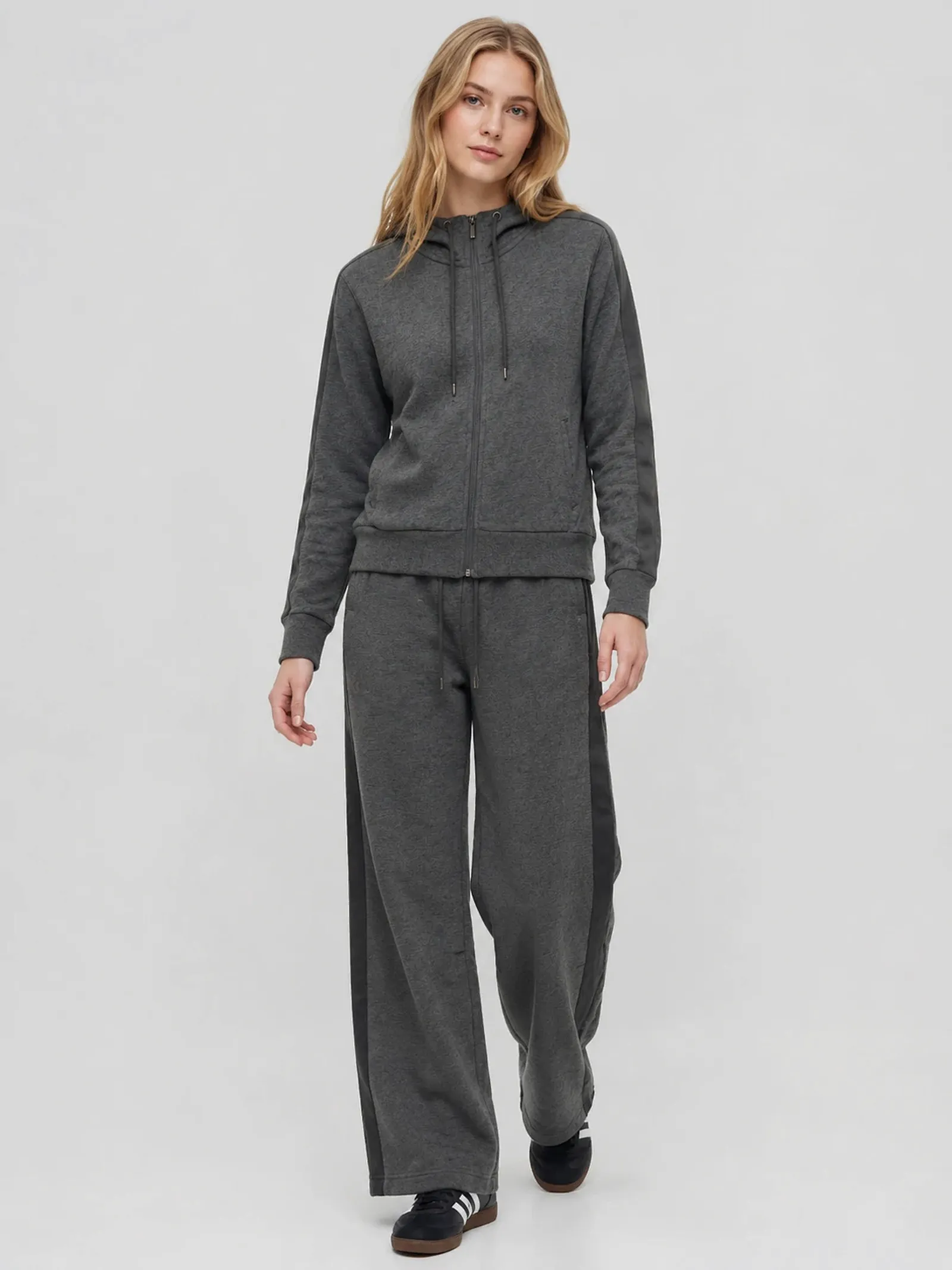 side-tape cotton zip jacket